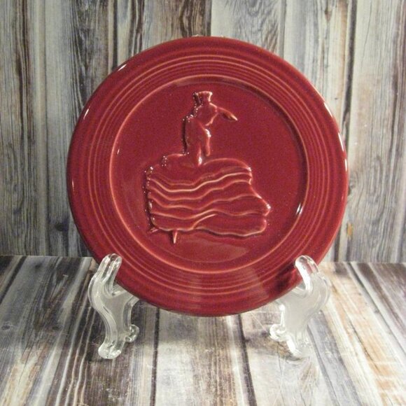 HOMER LAUGHLIN CO. FIESTA CINNABAR (MAROON) TRIVET - Picture 1 of 2